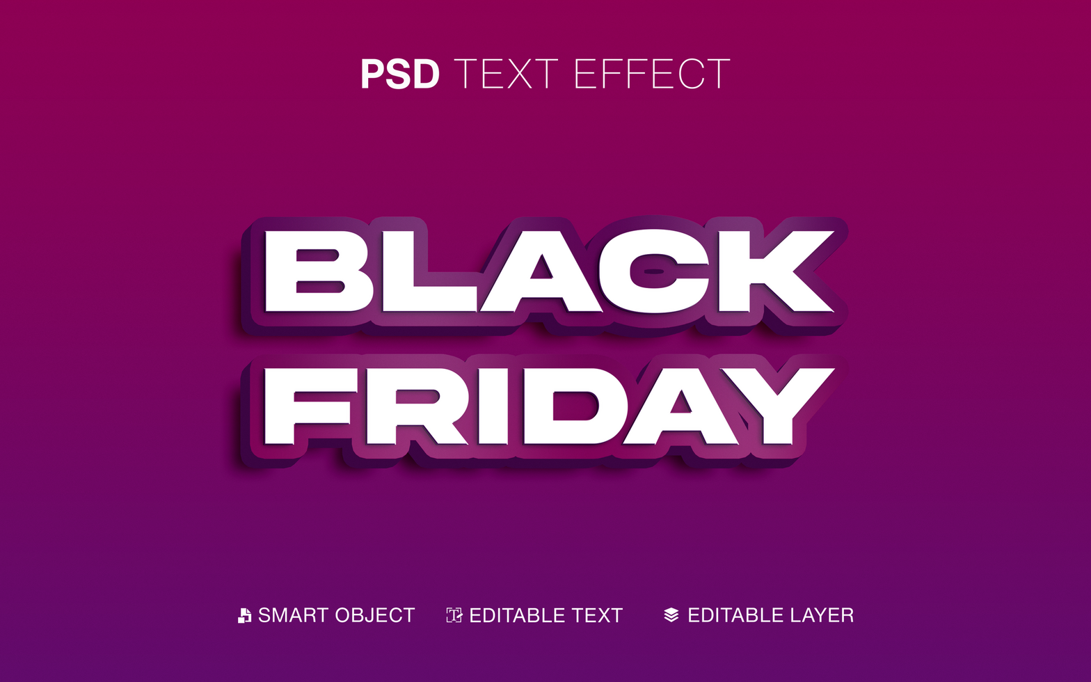 3D Editable Black Friday Text Effect psd
