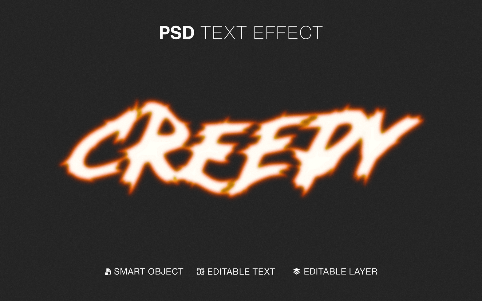 Editable Creepy Text Effect psd