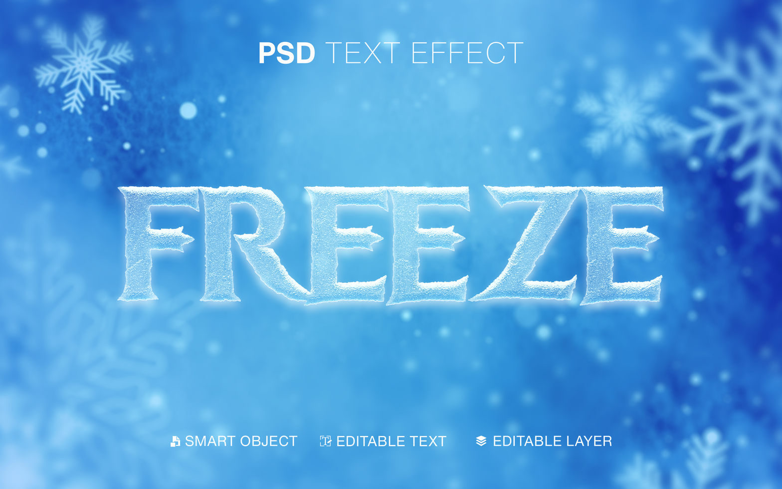 Editable Frozen Text Effect for Christmas psd