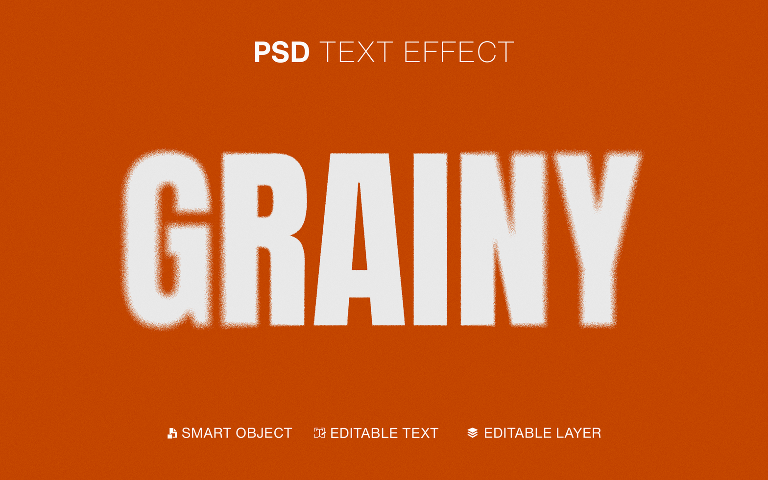 Editable Grainy Text Effect psd