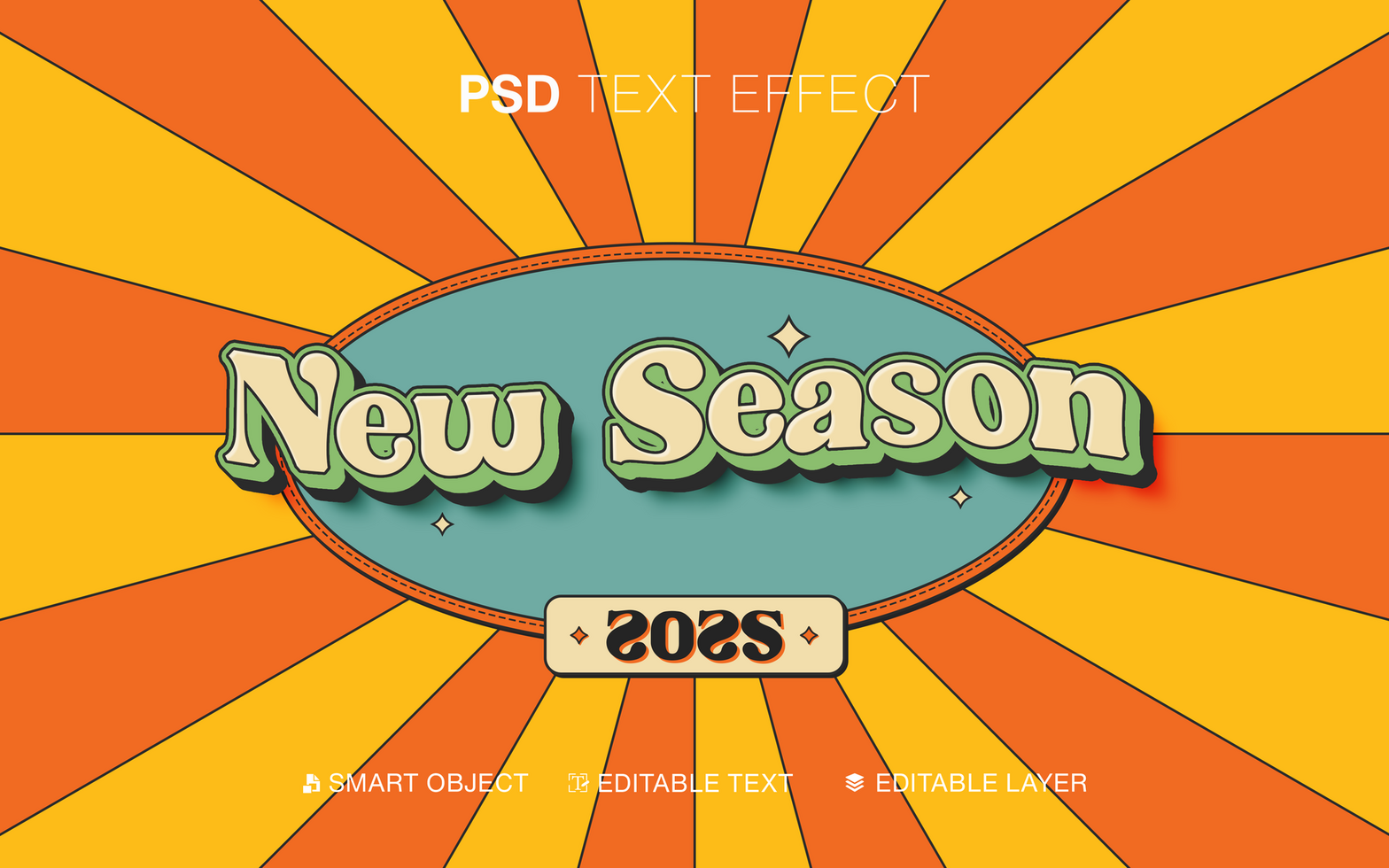 Retro New Season Text Effect psd
