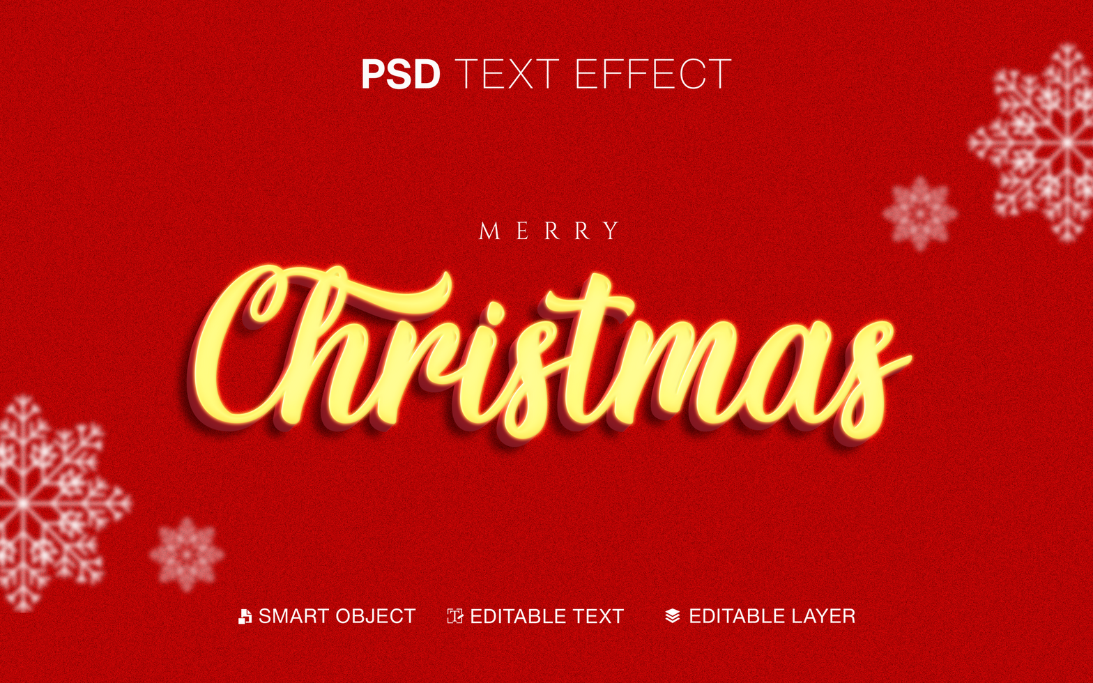 3D Editable Christmas Text Effect psd