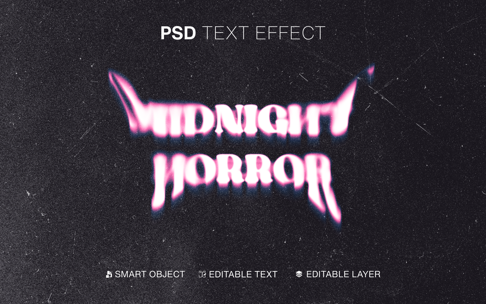 Editable Midnight Horror Text Effect For Halloween psd
