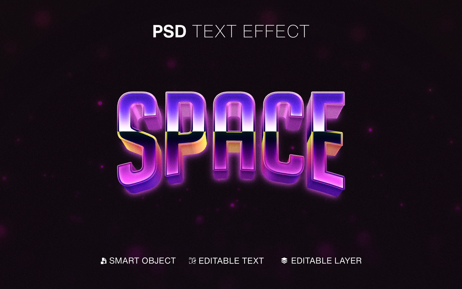 3D Editable Space Text Effect psd