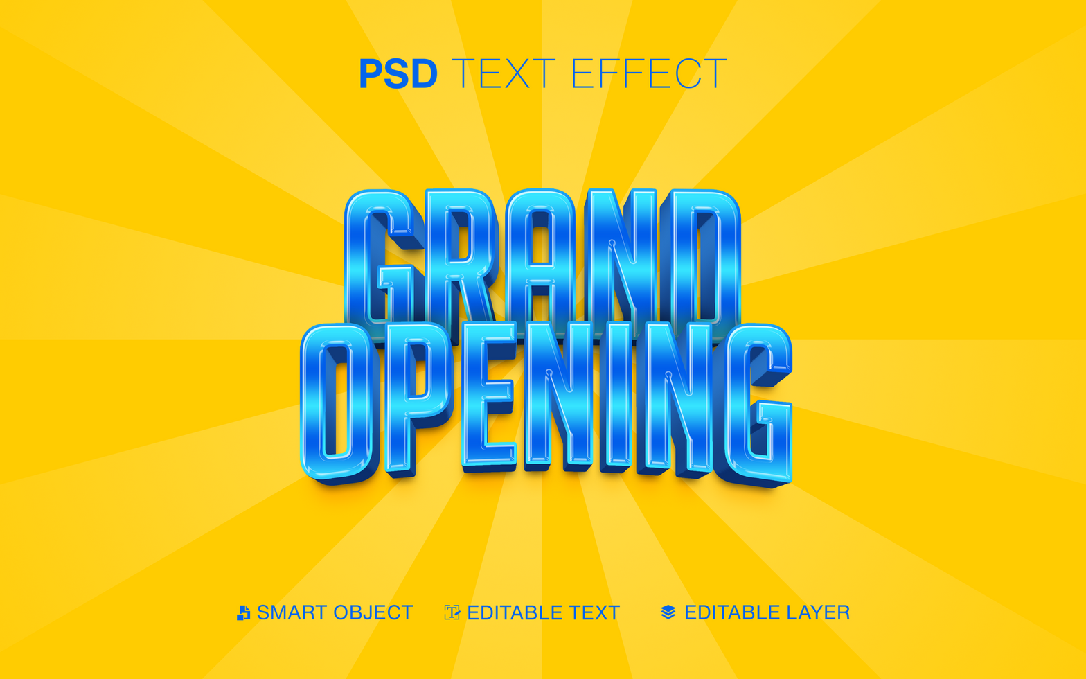 3D Editable Grand Opening Text Effect For Bussines psd
