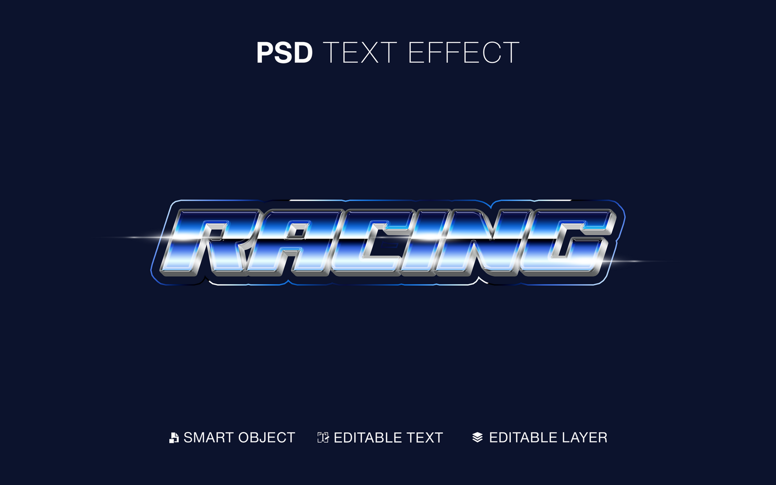 80s Theme 3D Racing Text Effect psd