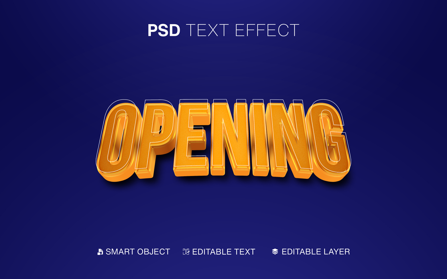 3D Opening Gold Text Effect For Business psd