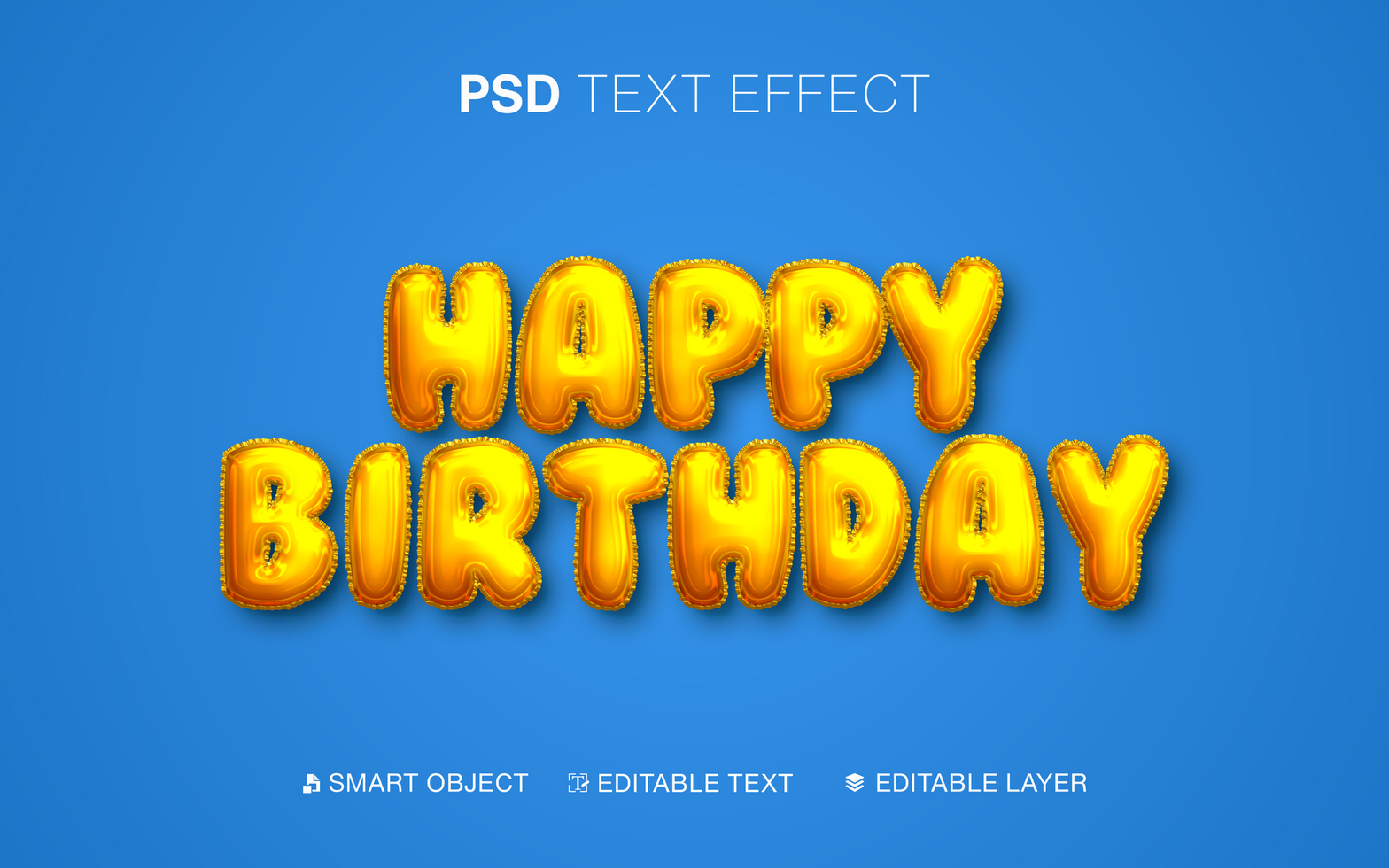 Happy Birthday Balloons Text Effect psd