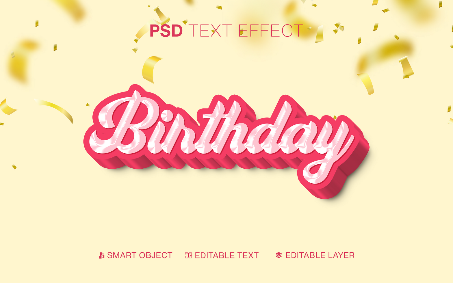 3D Birthday Text Effect psd