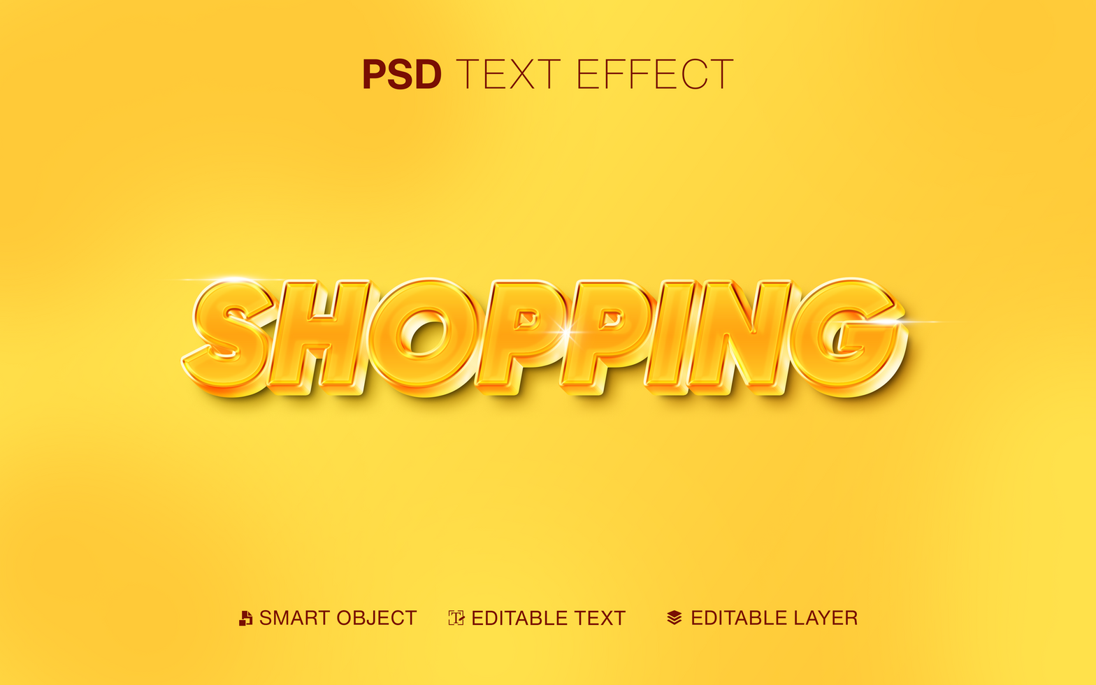 3D Editable Shopping Text Effect psd