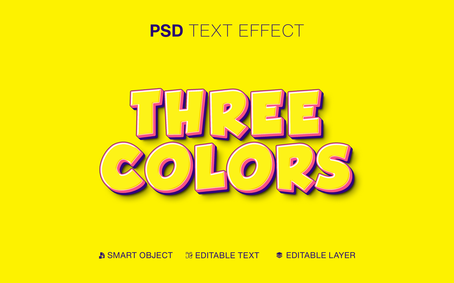 Three Colors Text Effect psd