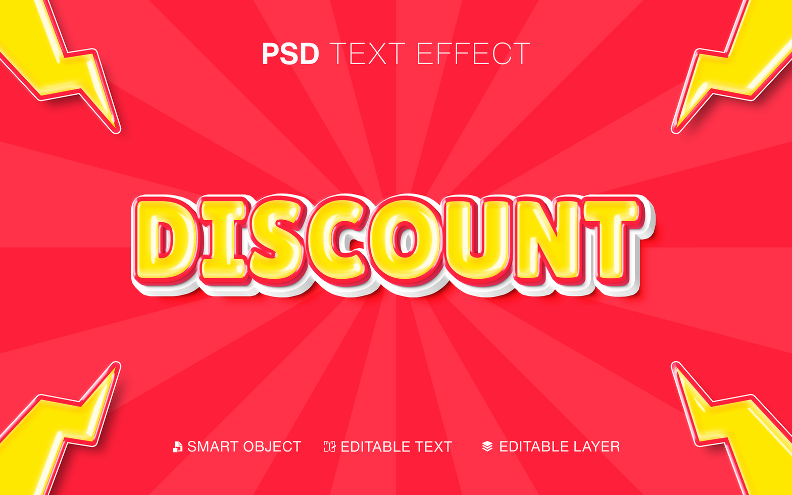 3D Editable Dicsount Text Effect psd