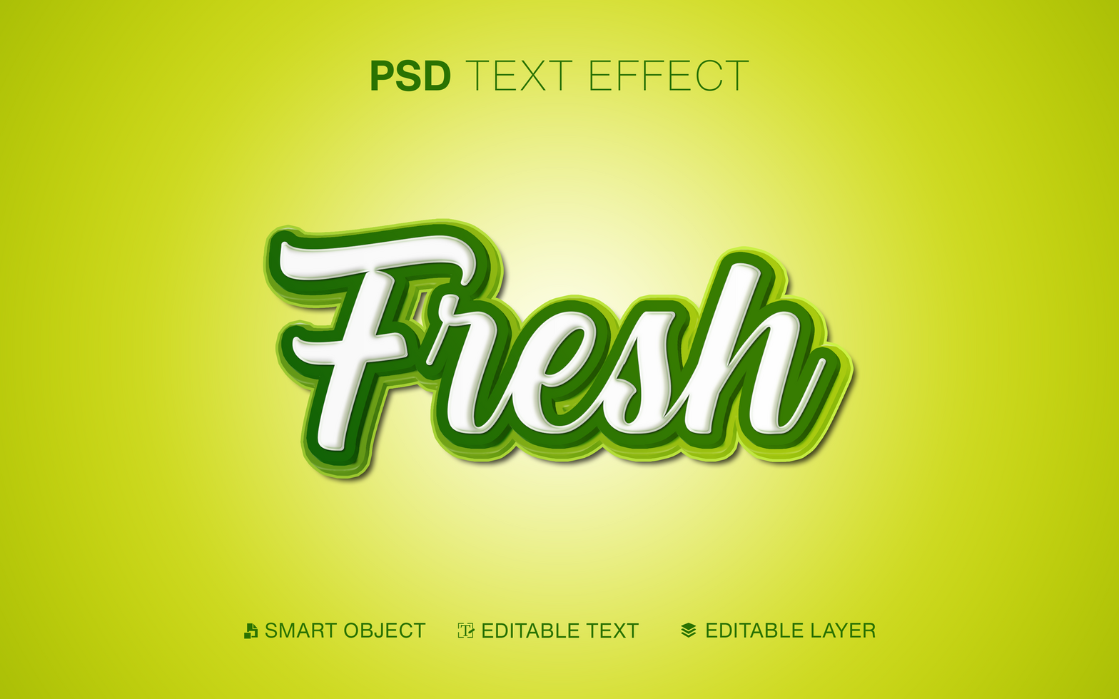 3D Editable Fresh Text Effect psd