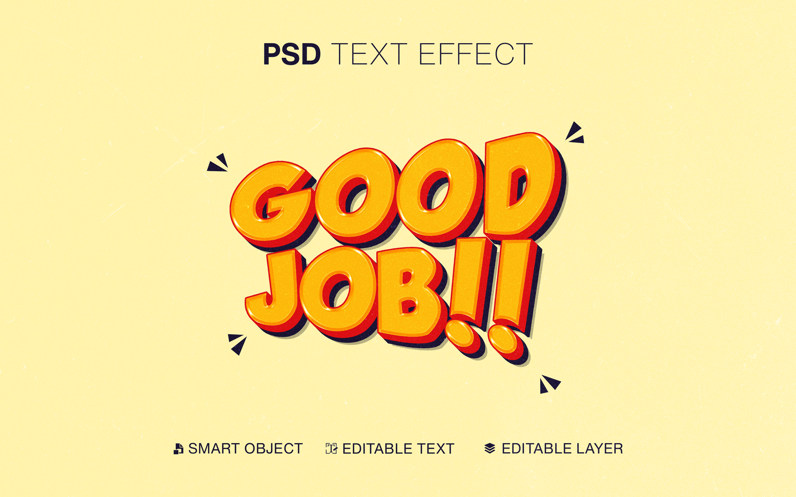 3D Editable Good Job Text Effect psd