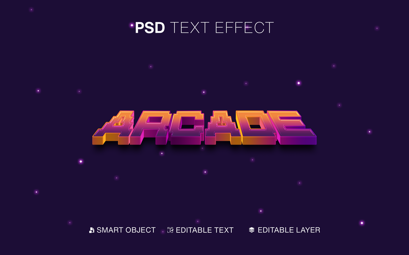 3D Editable Arcade TExt Effect psd