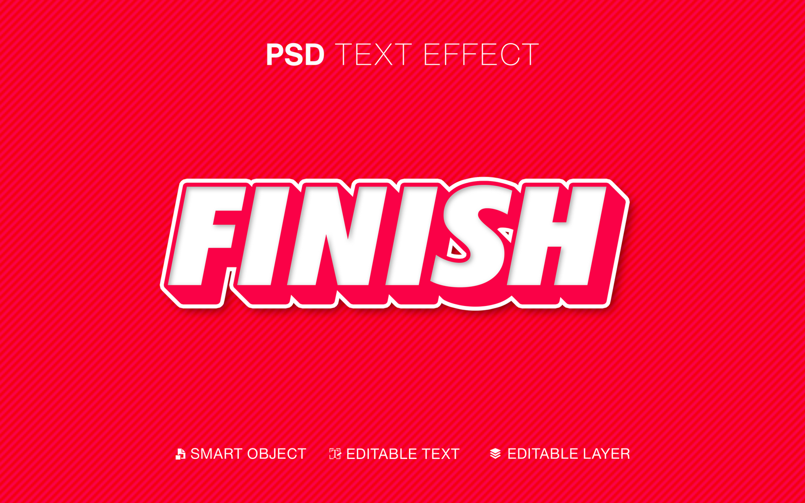 Editable Finish Text Effect psd