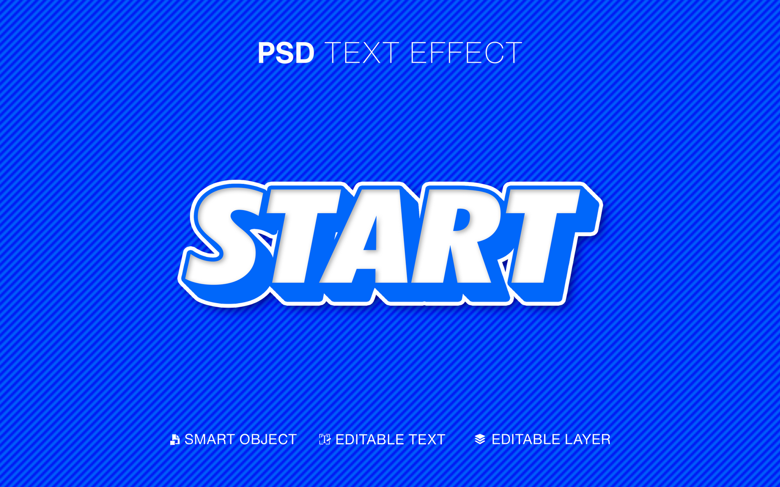 Editable Sticker Start Text Effect psd