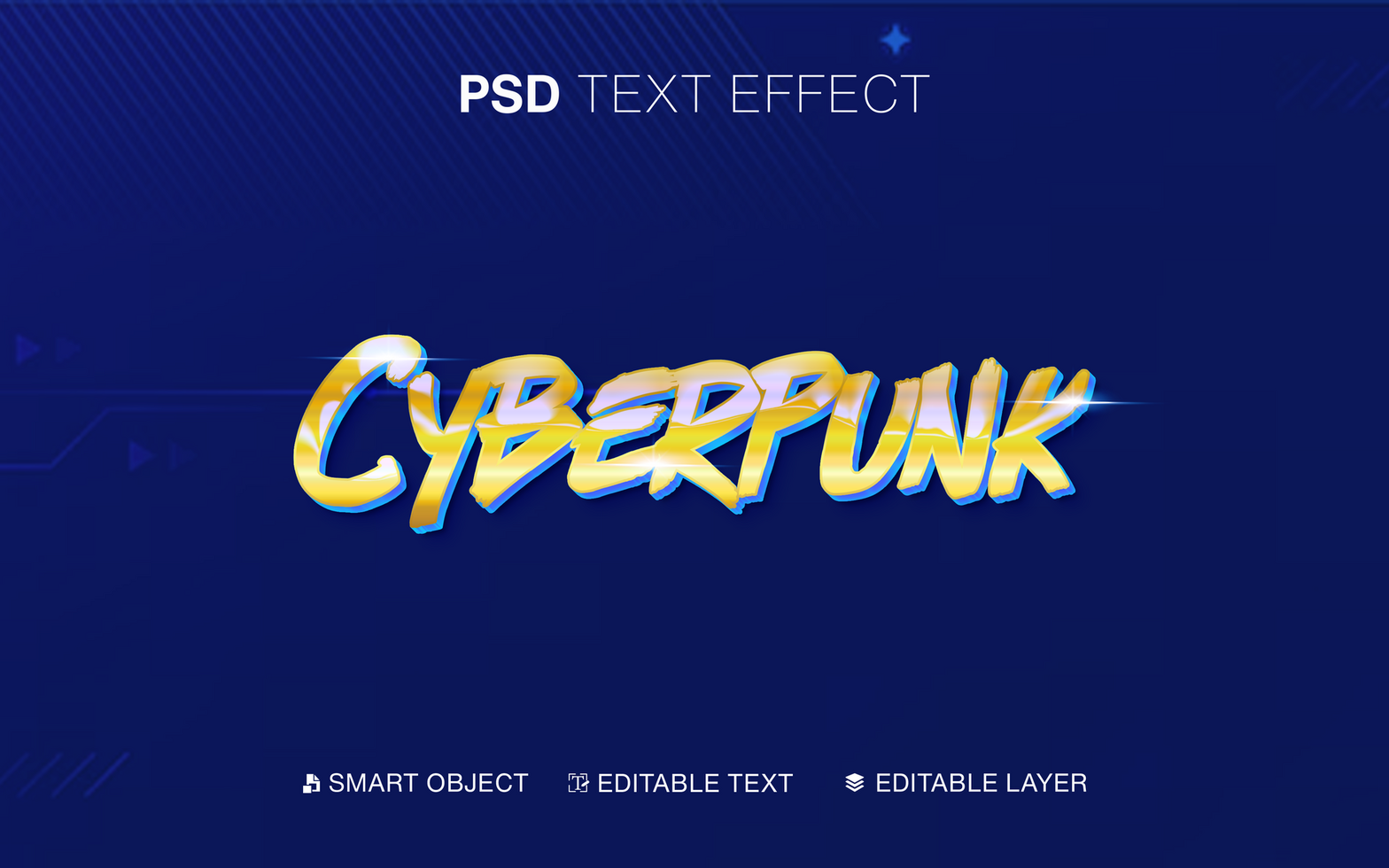 3D Cyberpunk Text Effect psd