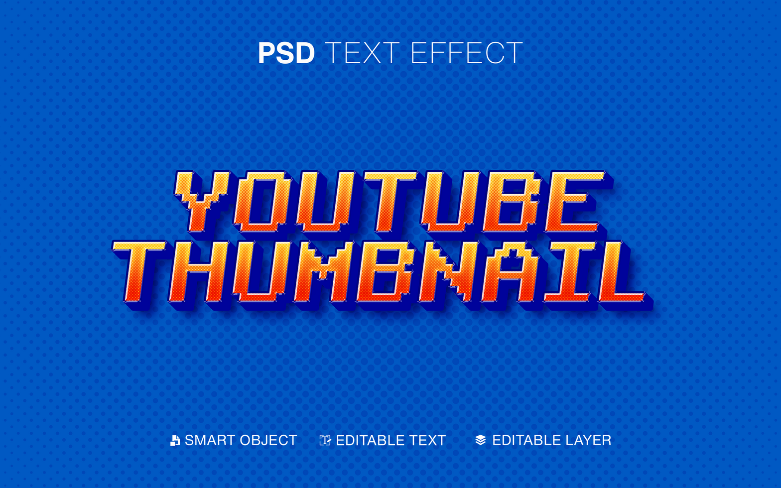 Youtube Thumbnail Text Effect 8bit Style psd