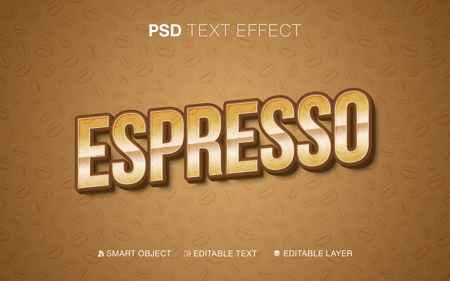 Editable Brown Espresso Text Effect Coffee Style psd