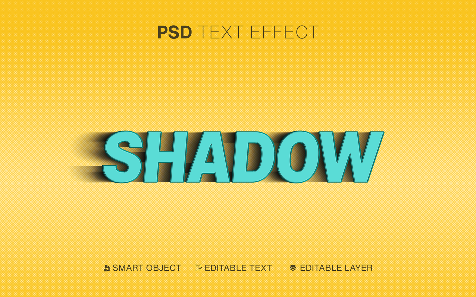 3D Editable Shadow Text Effect With Halftone Background psd