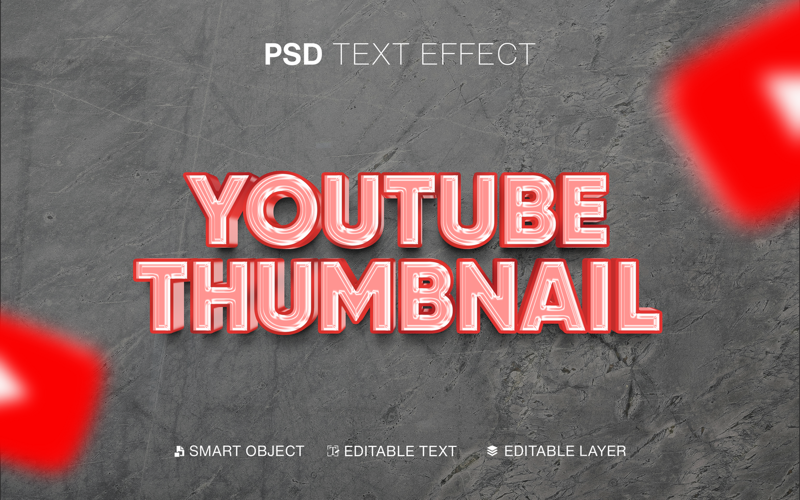 3D Editable Media Thumbnail Text Effect psd