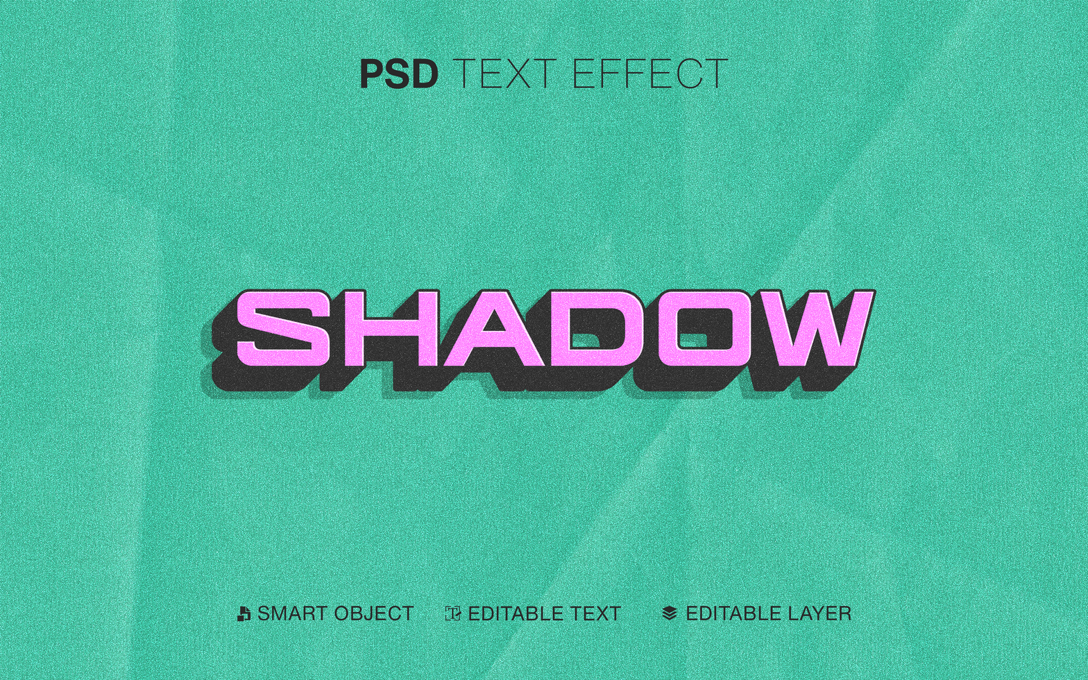 3D Editable Shadow Text Effect with paper texture psd