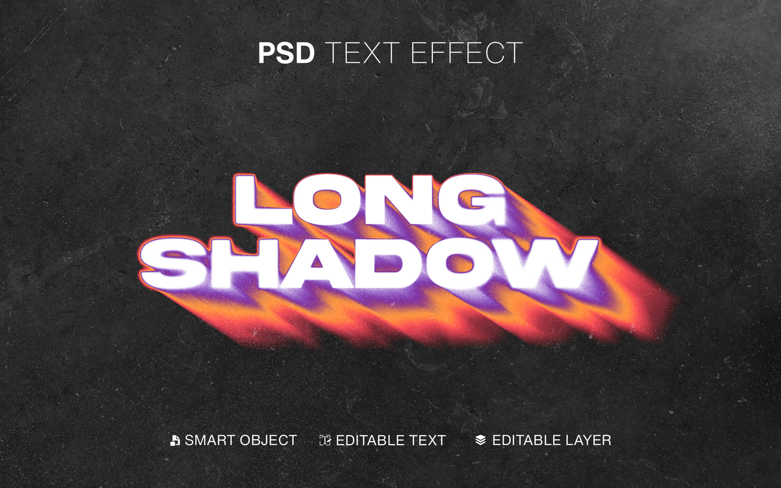 Editable Gradient Misty Shadow Text Effect psd