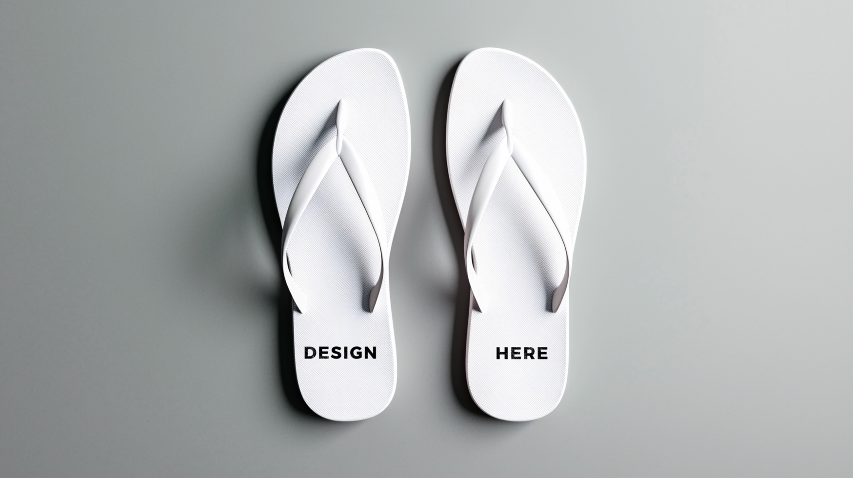 Flip flop or sandal mockup against light gray background psd