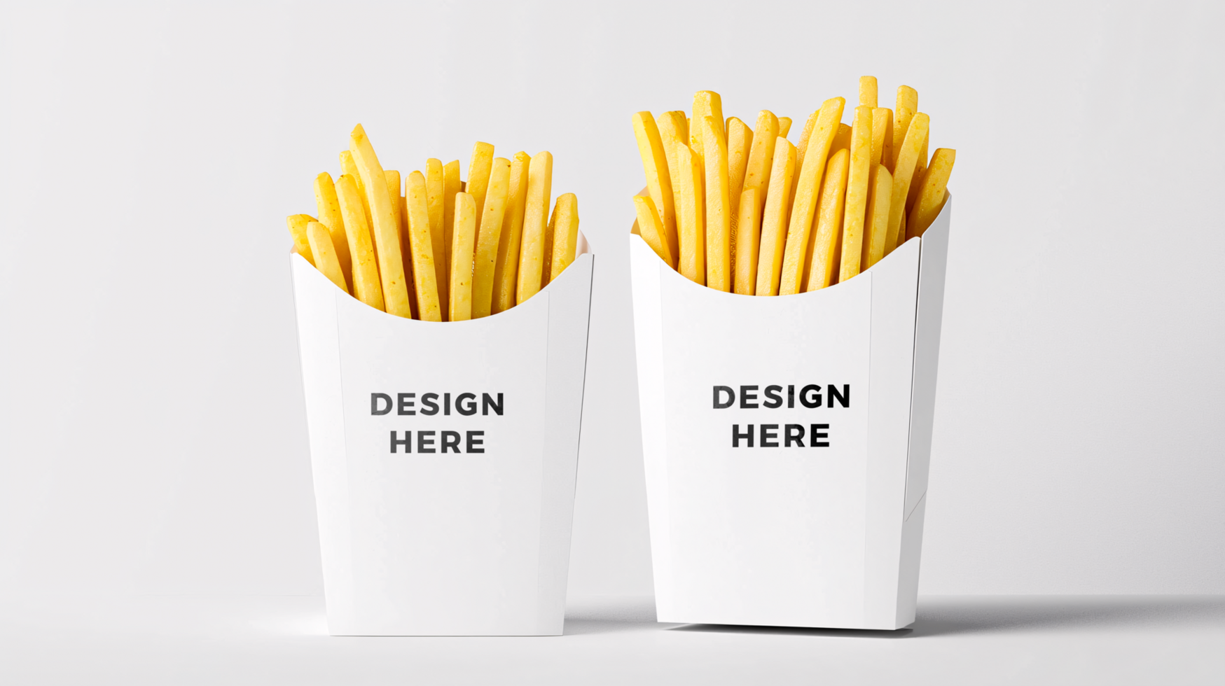 French fries box mockup against white background psd