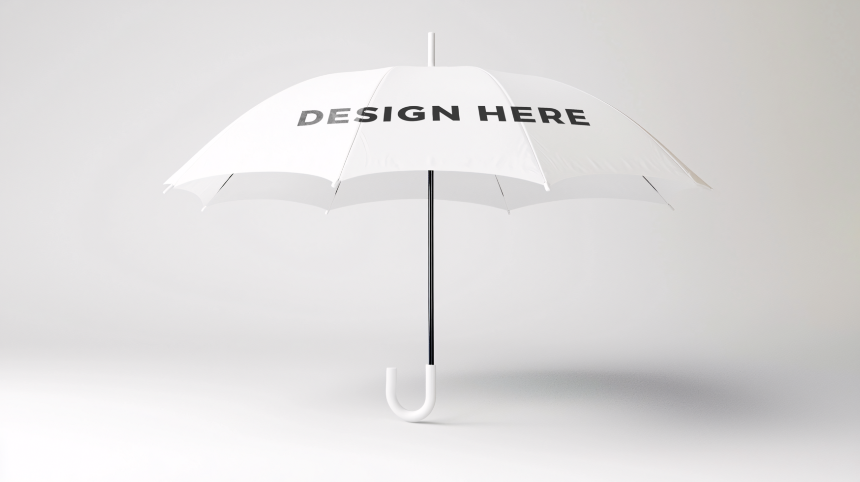 Umbrella mockup against white background for branding and marketing psd
