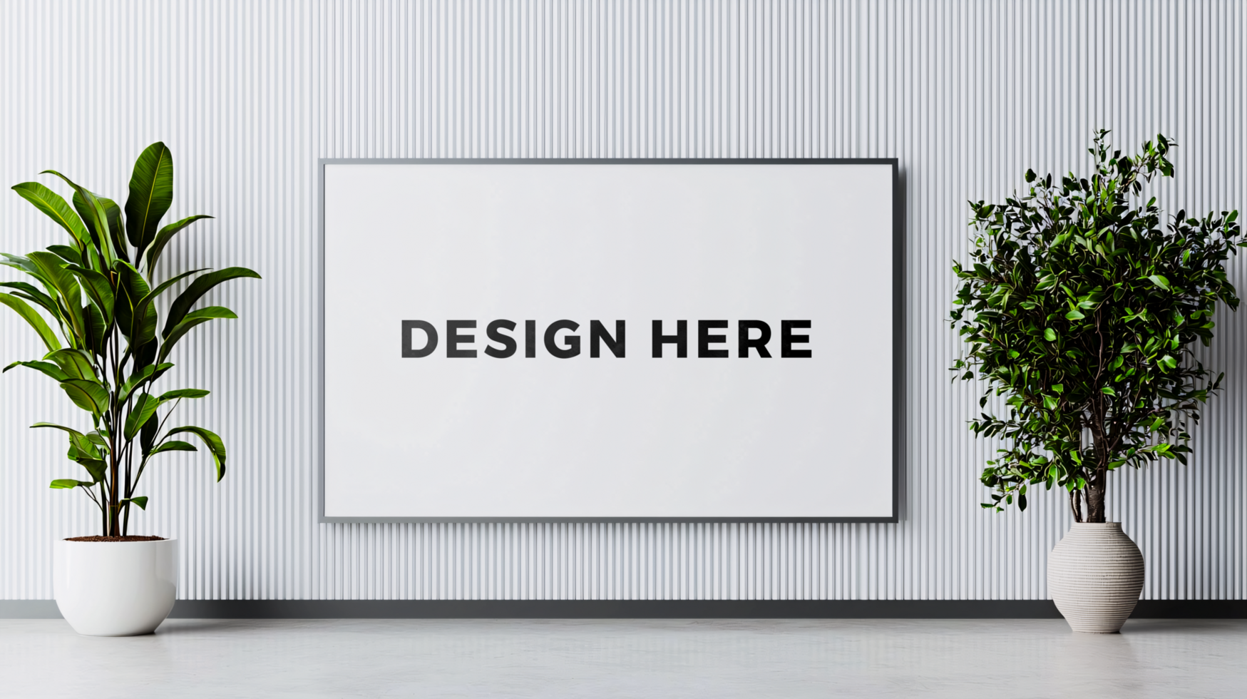 Large frame mockup for art placement in modern office psd