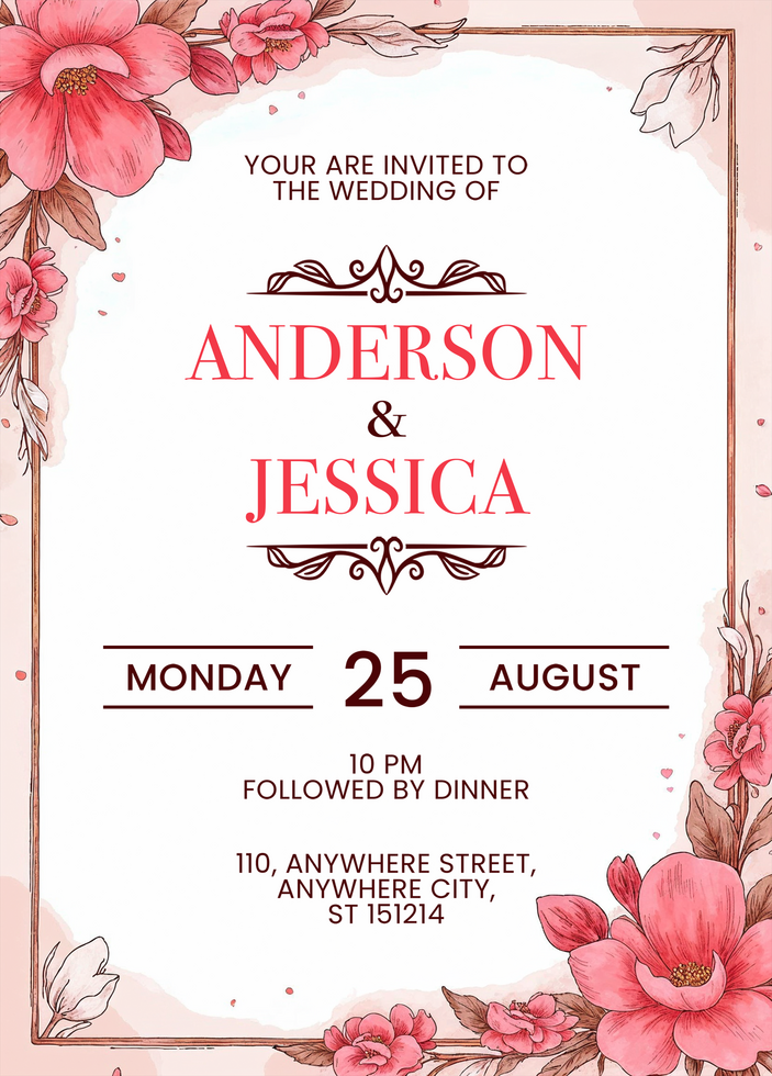 Editable Wedding Invitation or Engagement Card Design psd
