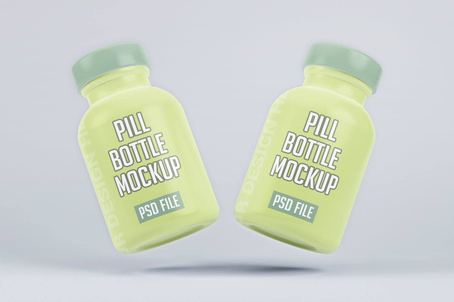 Plastics supplement pills bottle mockup psd