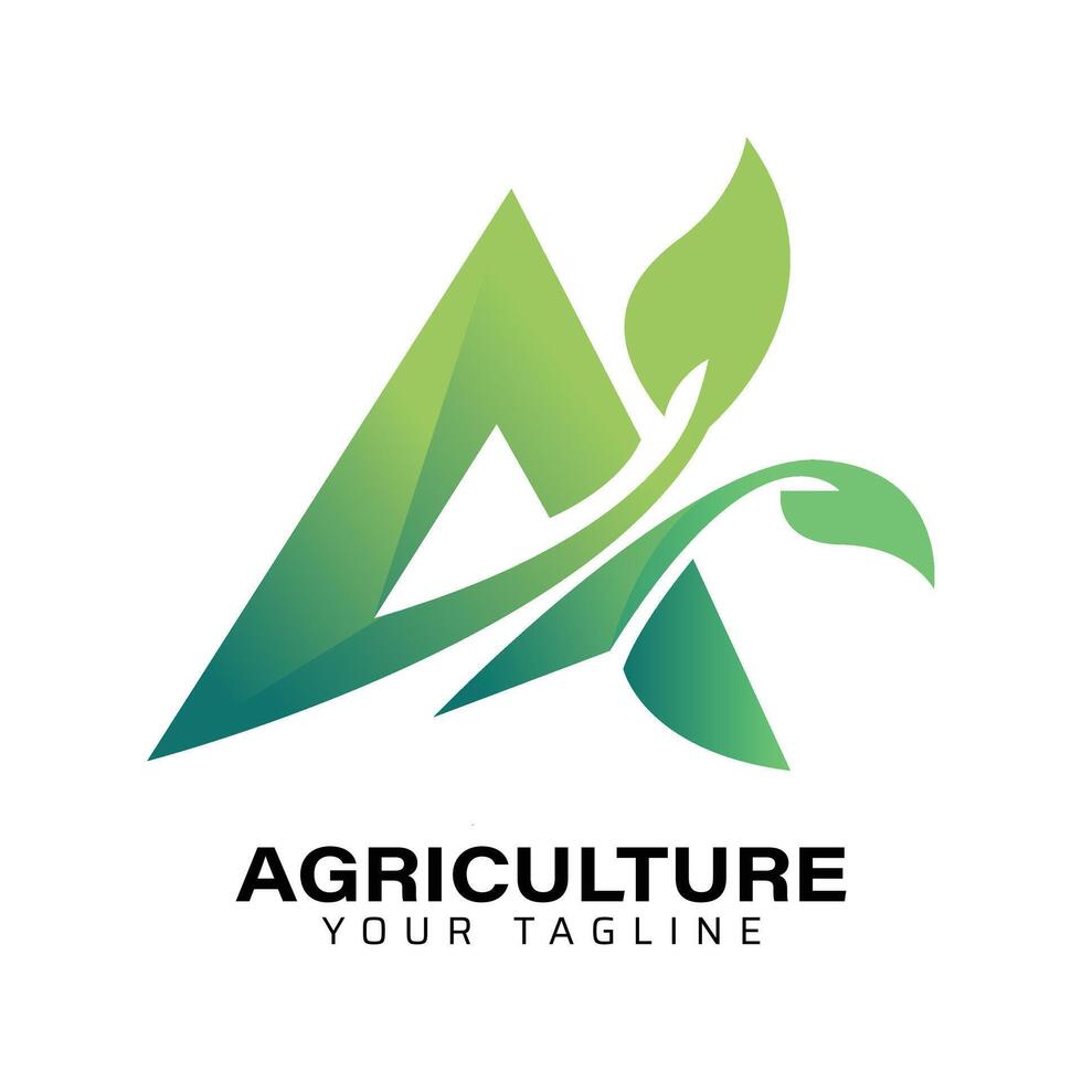 Agriculture A leaf Green Abstract Logo vector