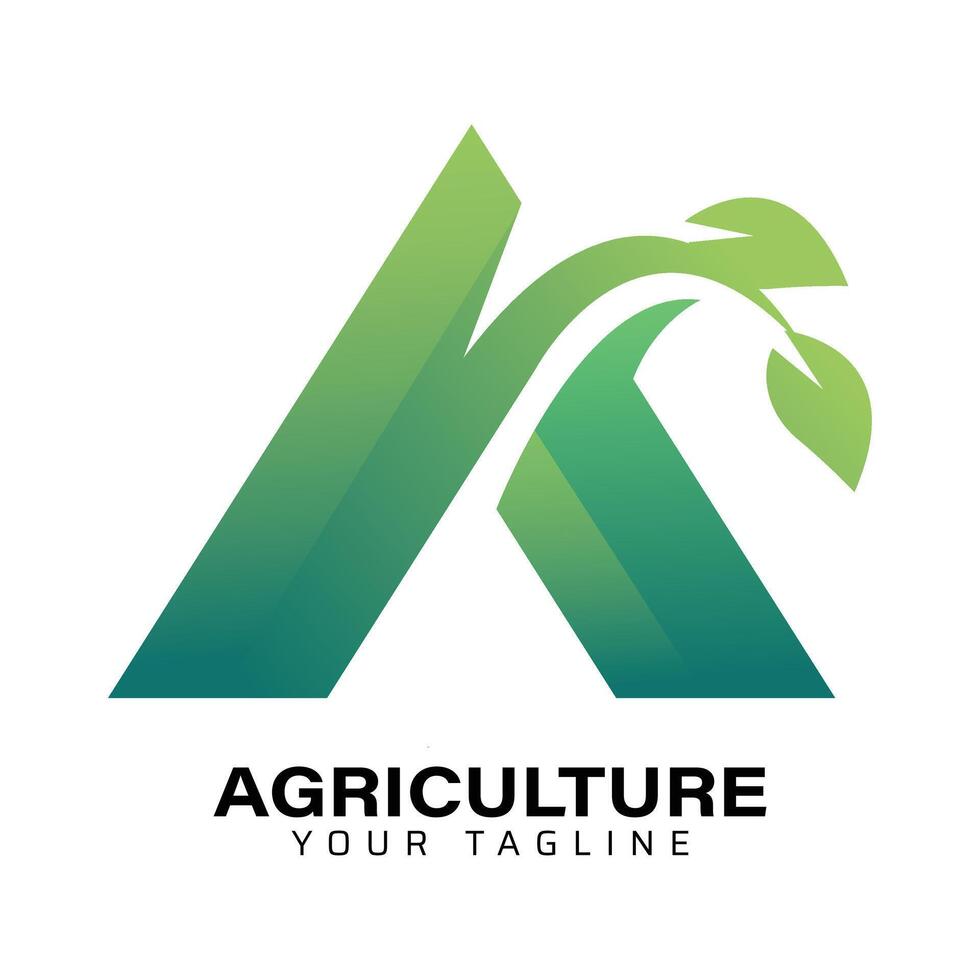 Agriculture A letter logo design vector