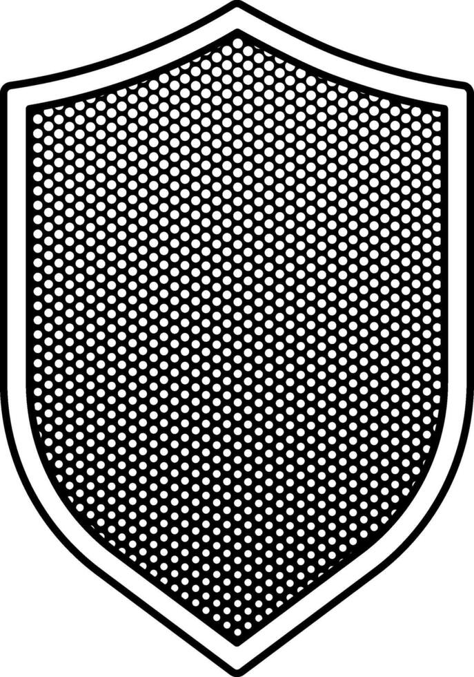black contour shield vector