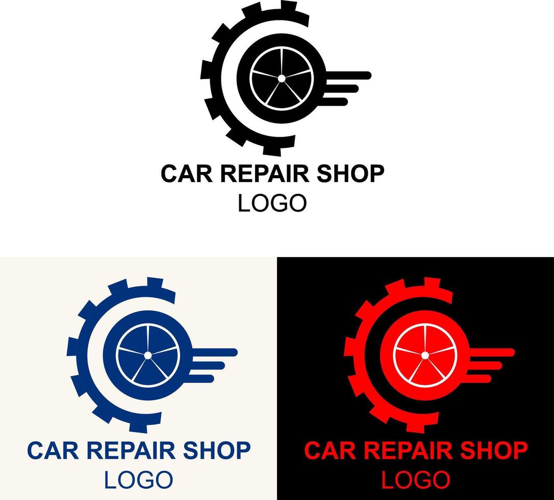 Car repair and service logo. Garage logo design vector
