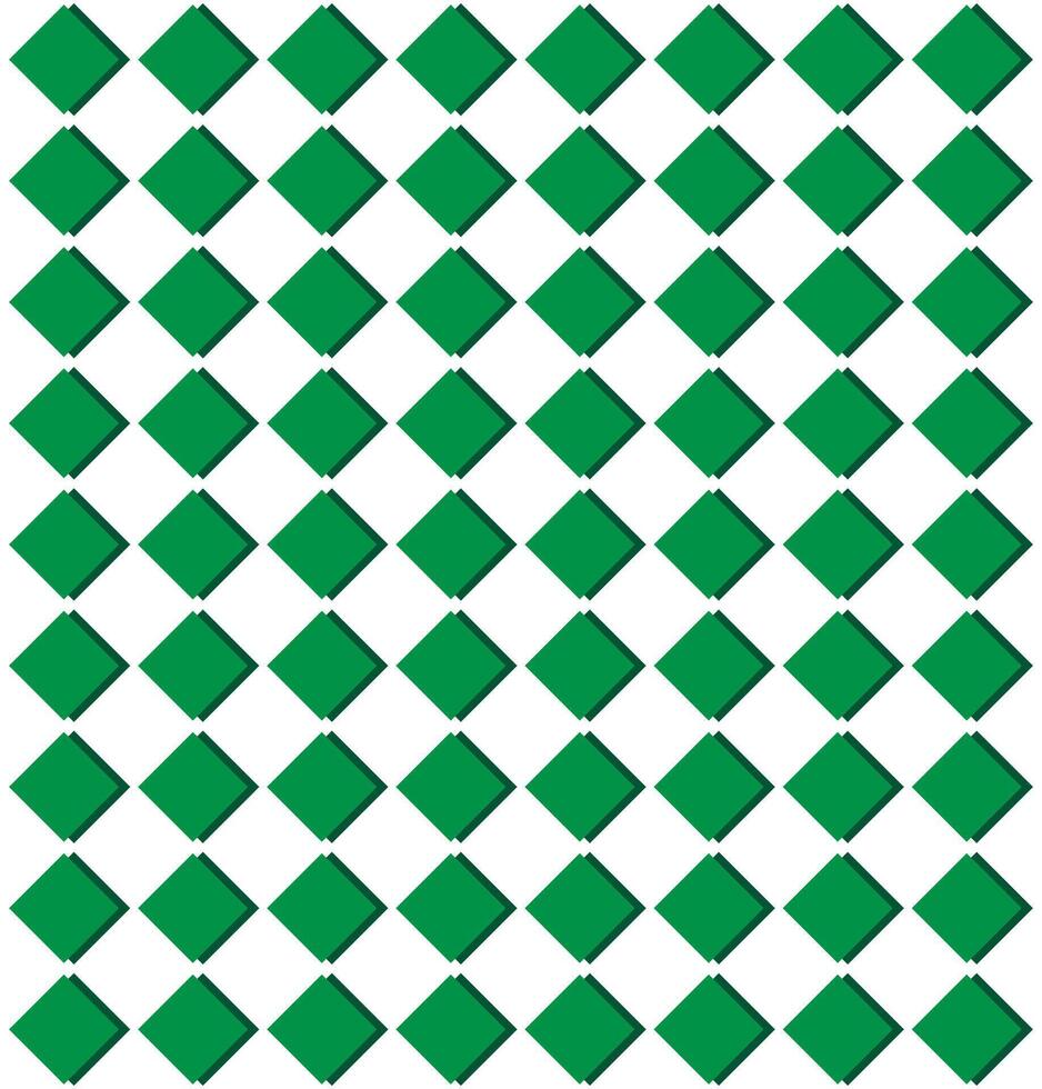 Rhombus rectangle pattern dark green colors on a white background. vector