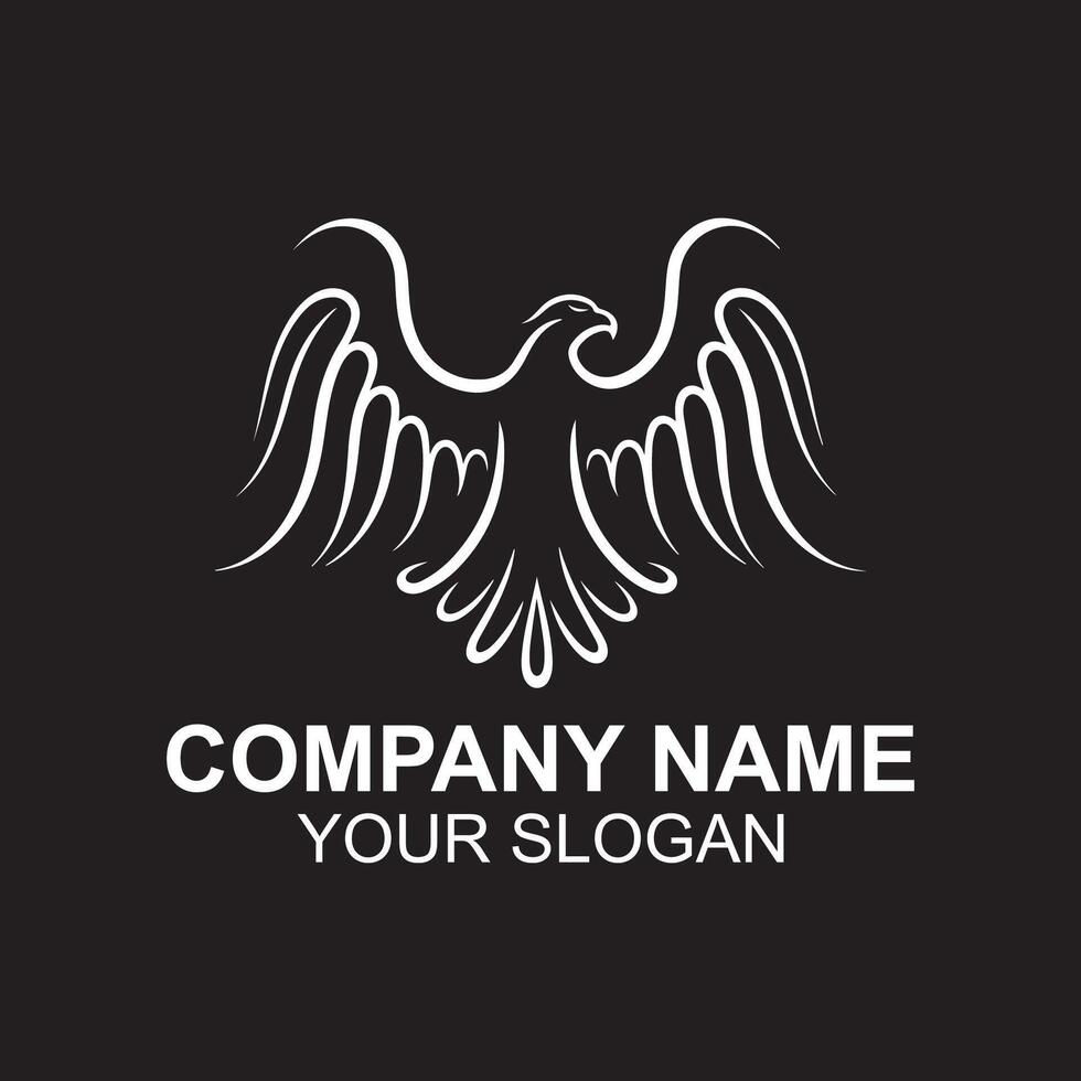 Eagle logo . Graphic eagle bird logo template, element for logo, with hand drawing style vector