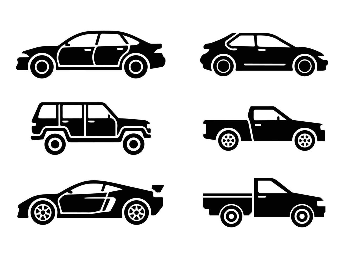 car icon set vector