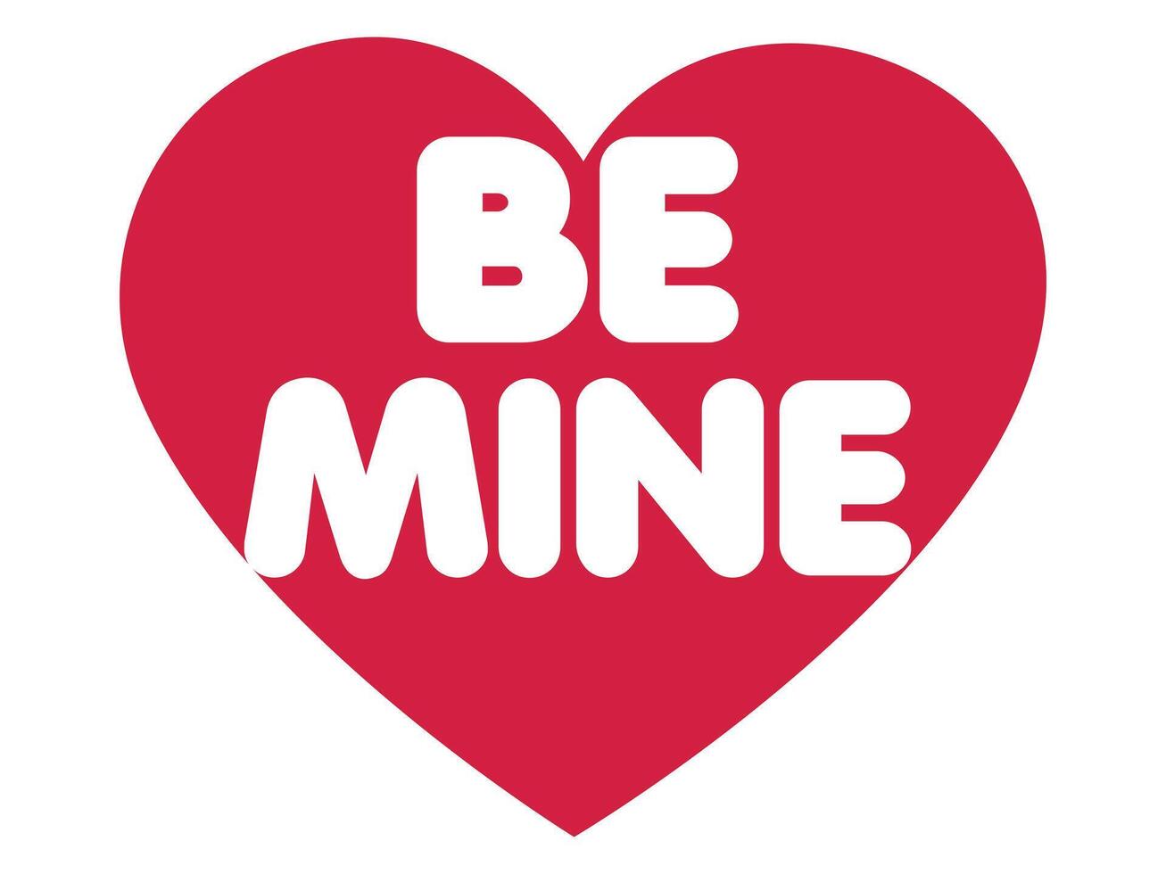 a red hert write be mine vector