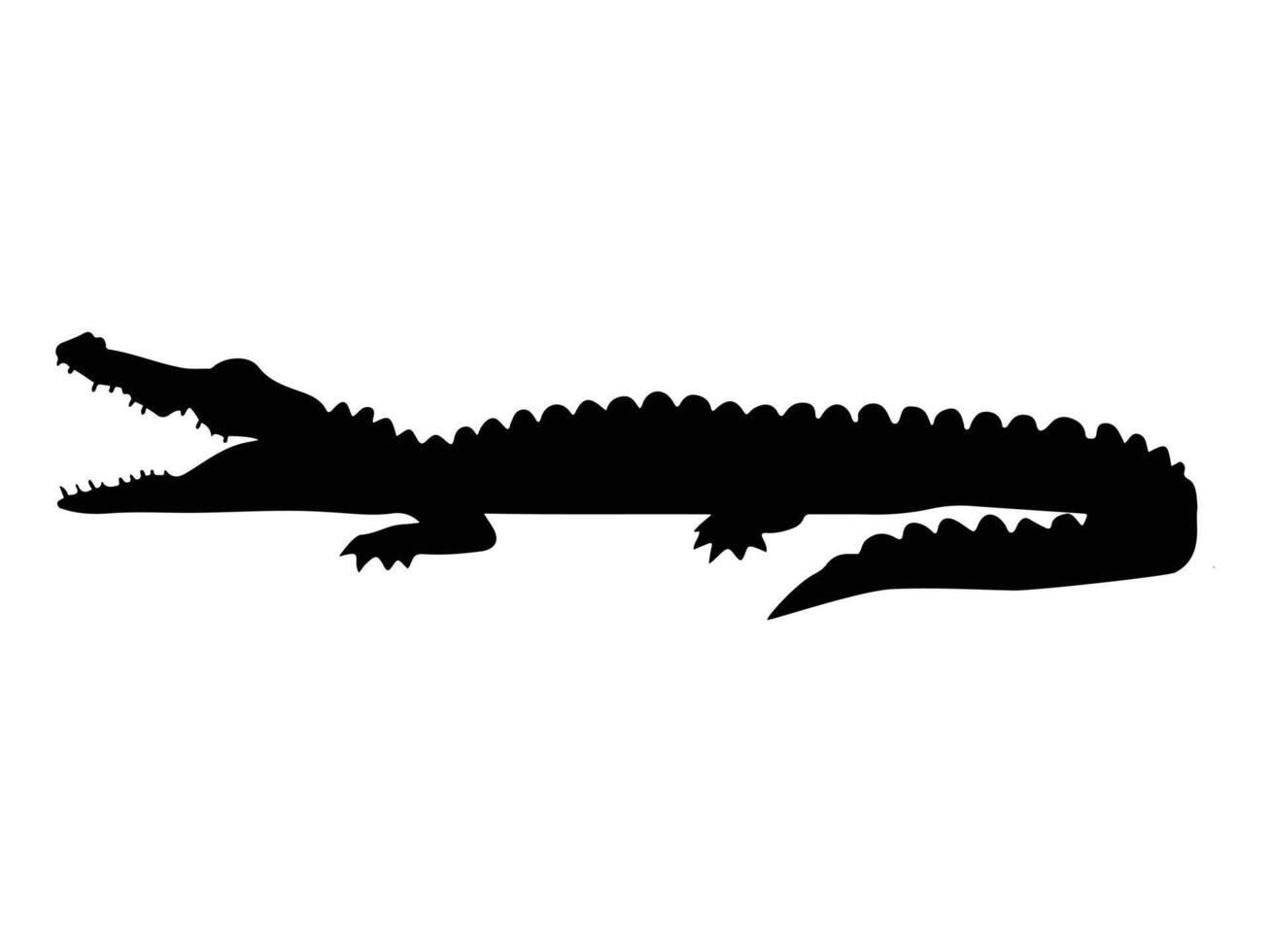 crocodile silhouette icon vector