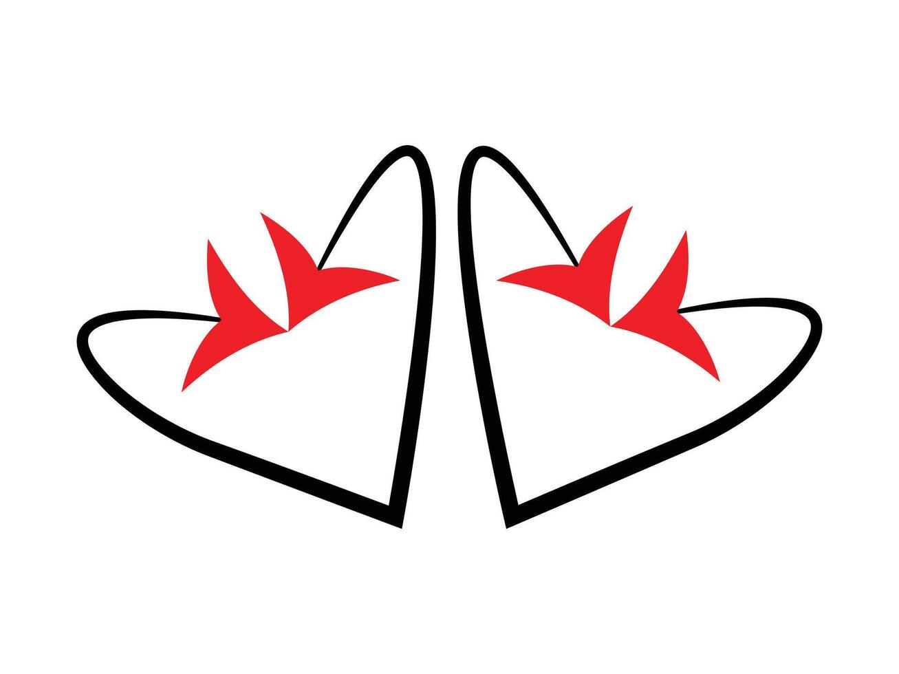 two heart symbol of love vector