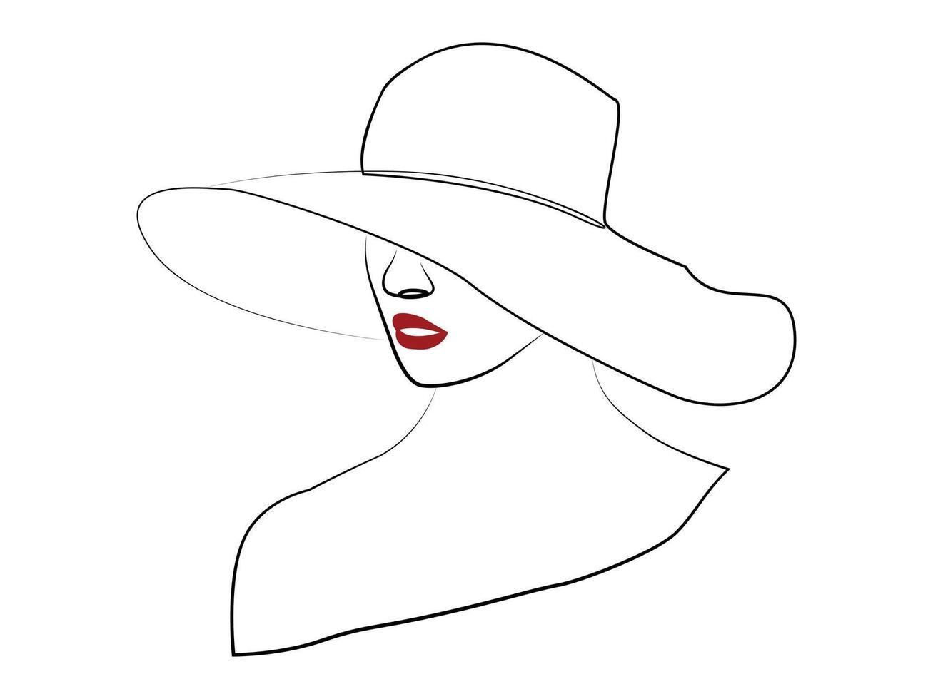 woman in hat vector