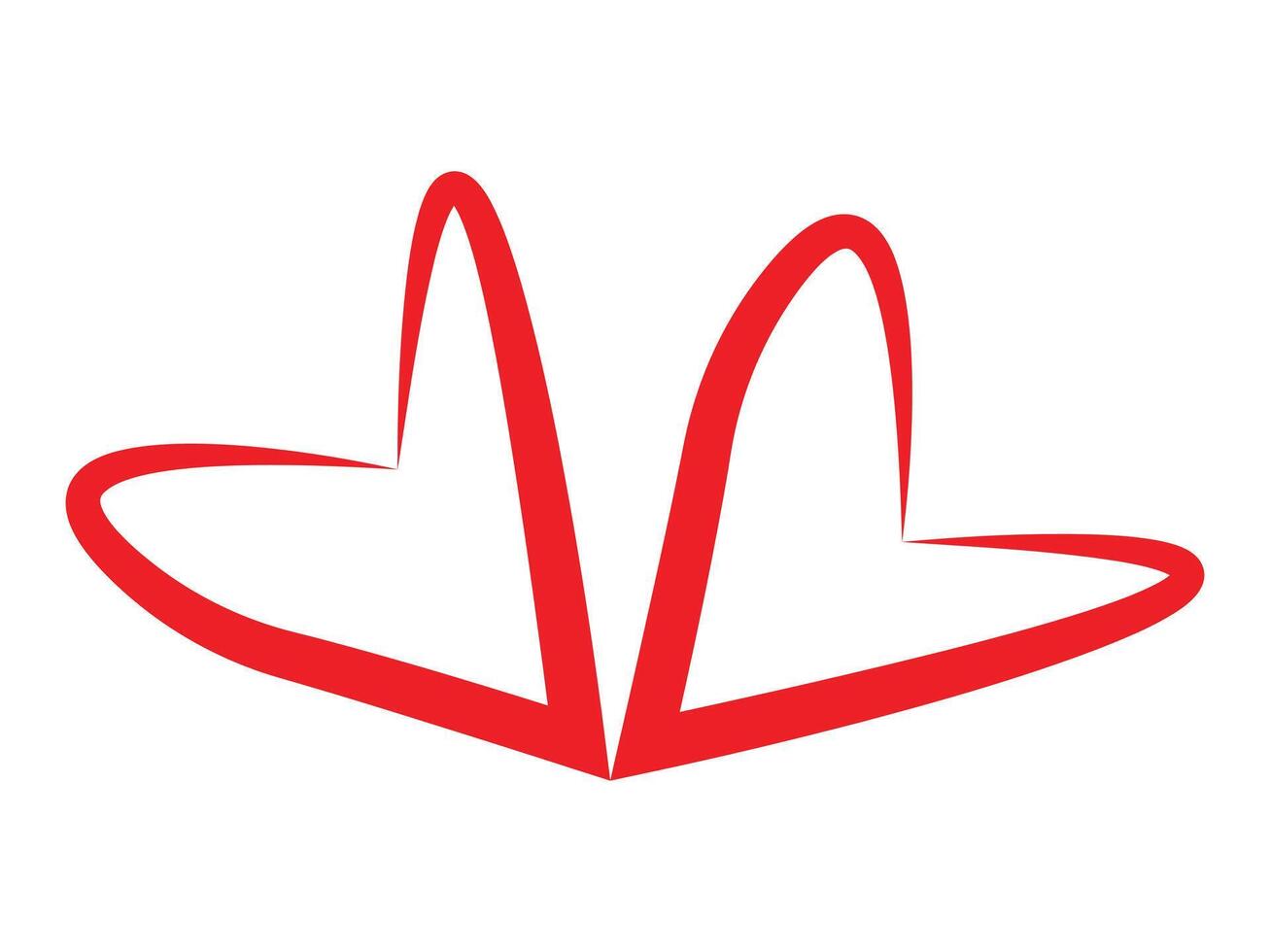 red heart outline vector
