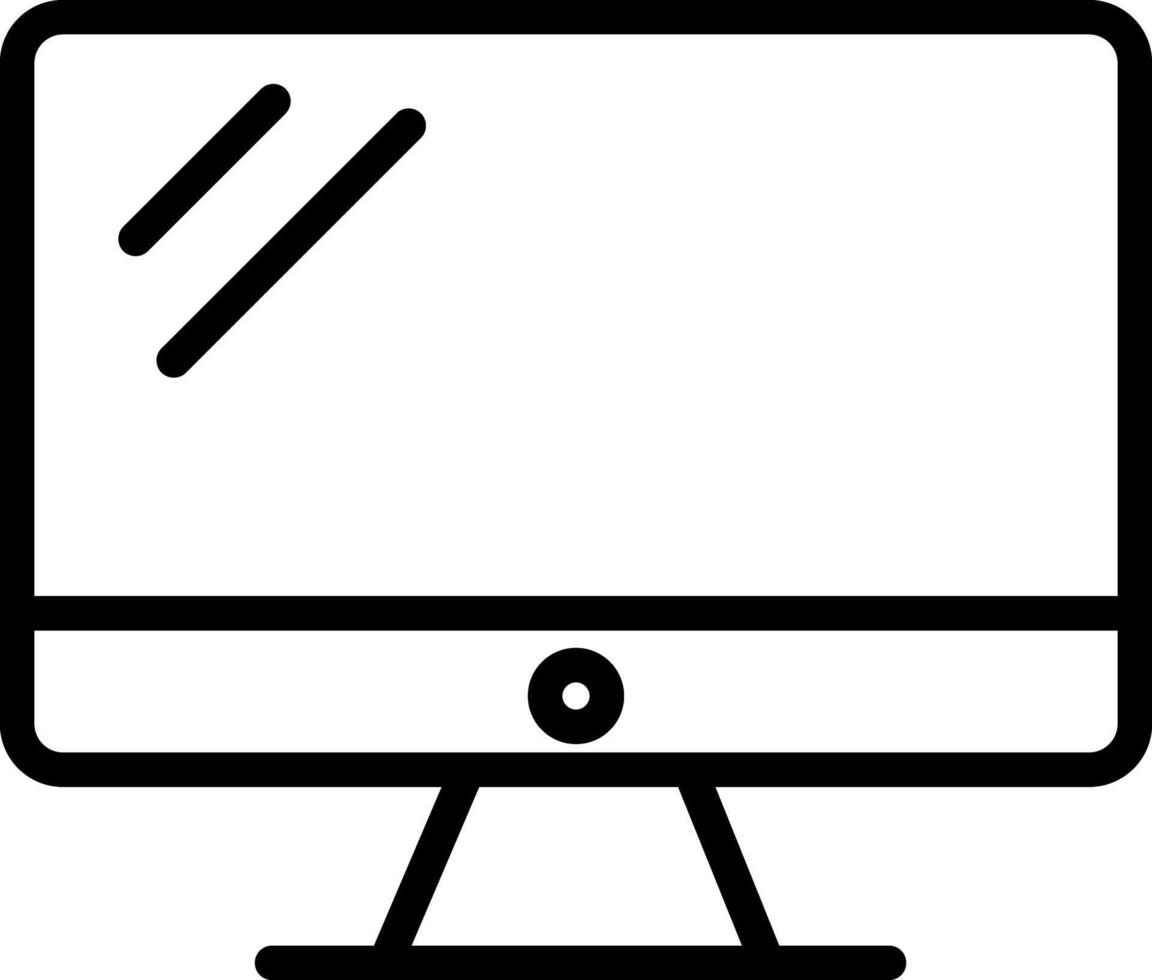 Outline Desktop Computer Icon vector