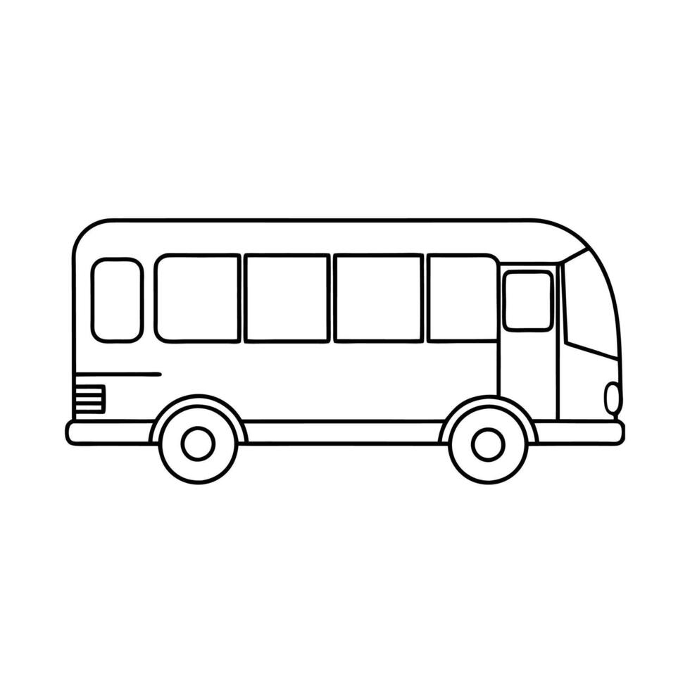 Bus outline art design, line art vector