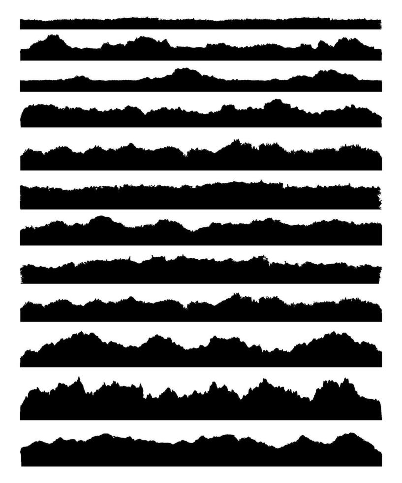 Pieces of ripped paper edge border grunge rough vector