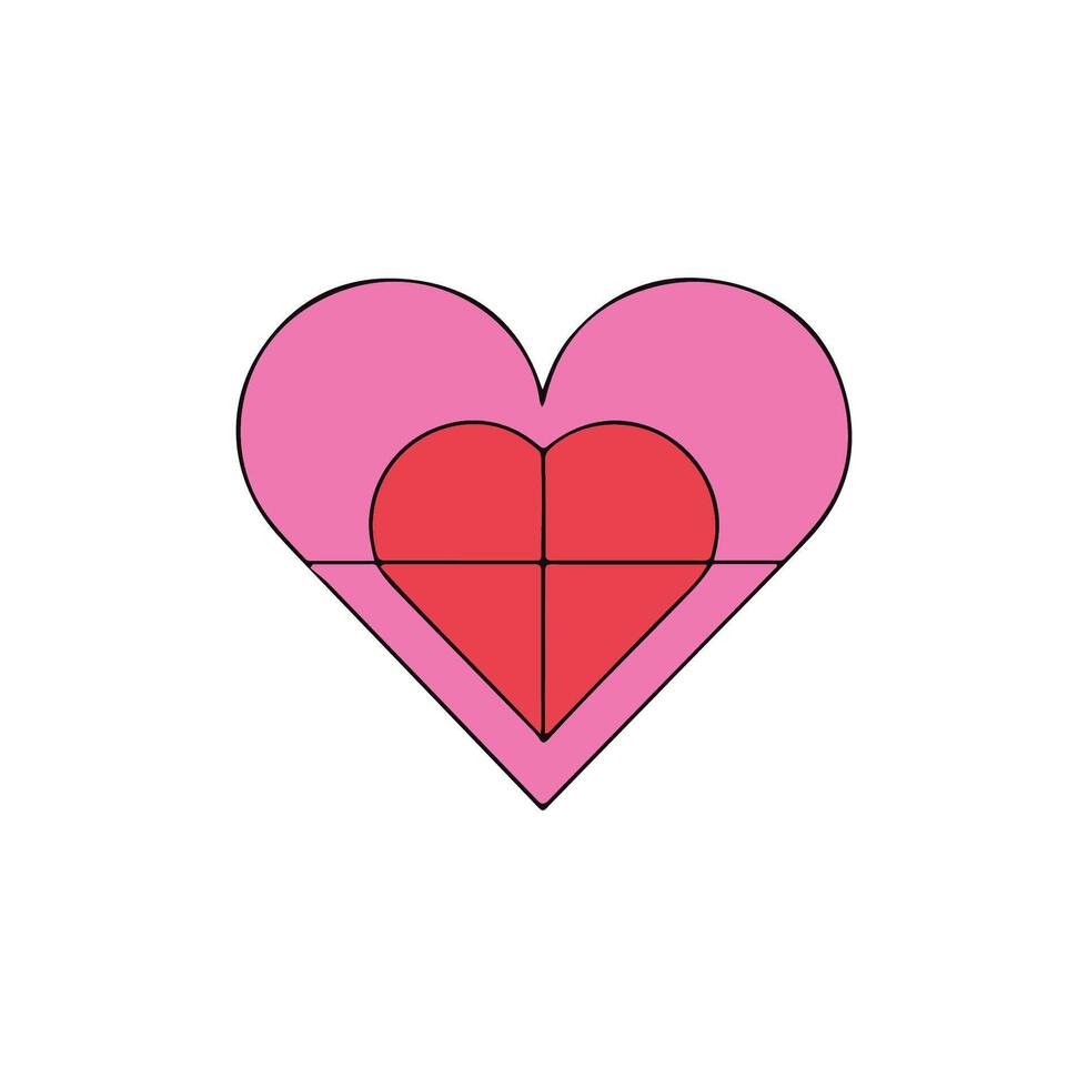 Red and pink color heart or love icon art vector